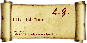 Lihi Gábor névjegykártya